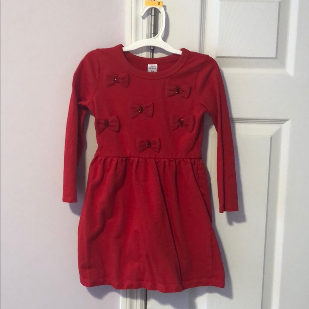 Little girls red holiday dress